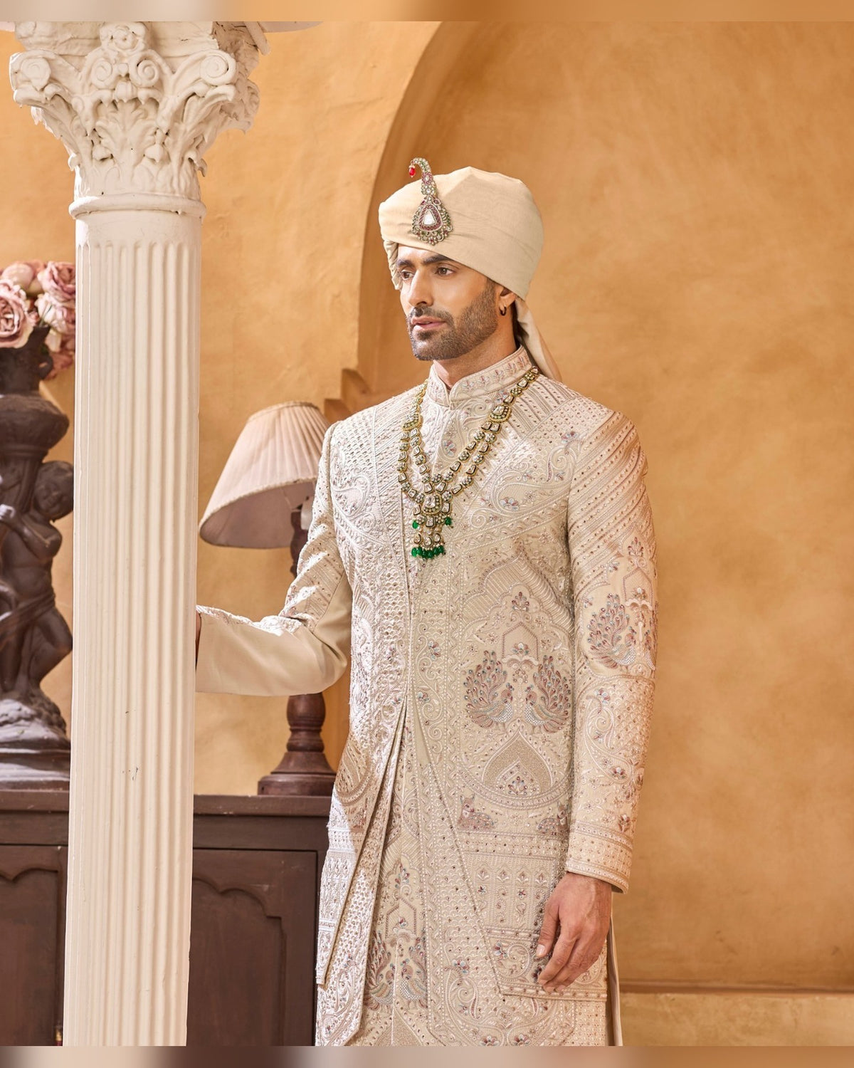 Rajwadi Sherwani with hand work