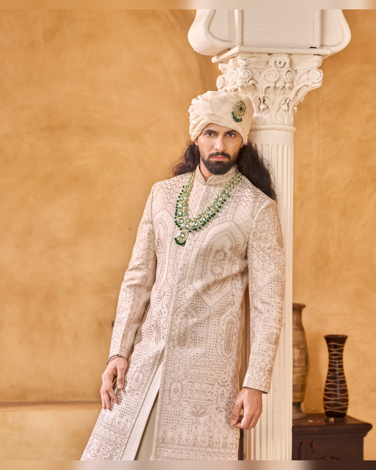 Rajwadi Sherwani with hand work