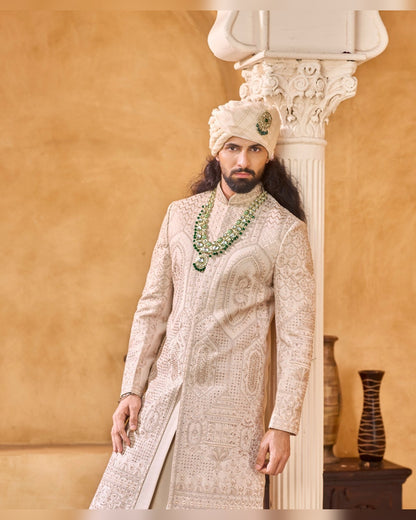 Rajwadi Sherwani with hand work