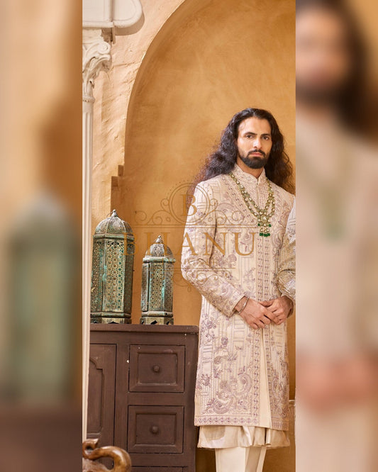Rajwadi Sherwani with hand work