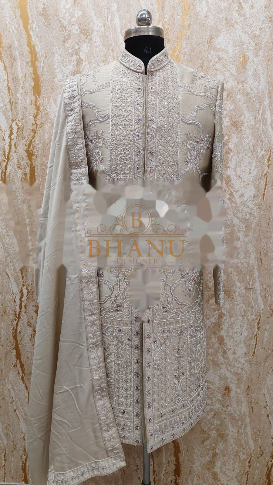 Design 766, a sherwani made to order by Bhanu Designer