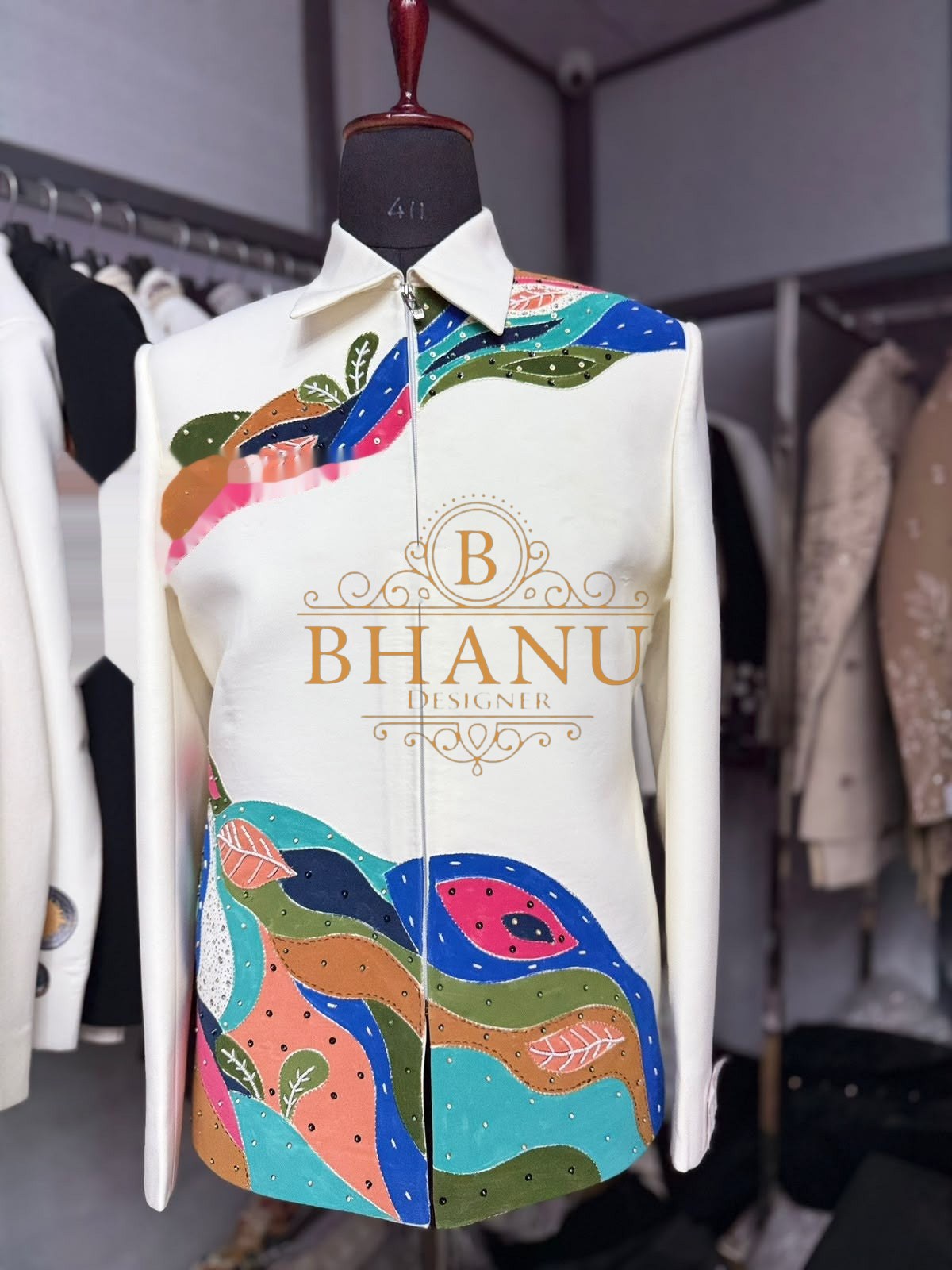 Design 797, a zipper jacket made to order by Bhanu Designer